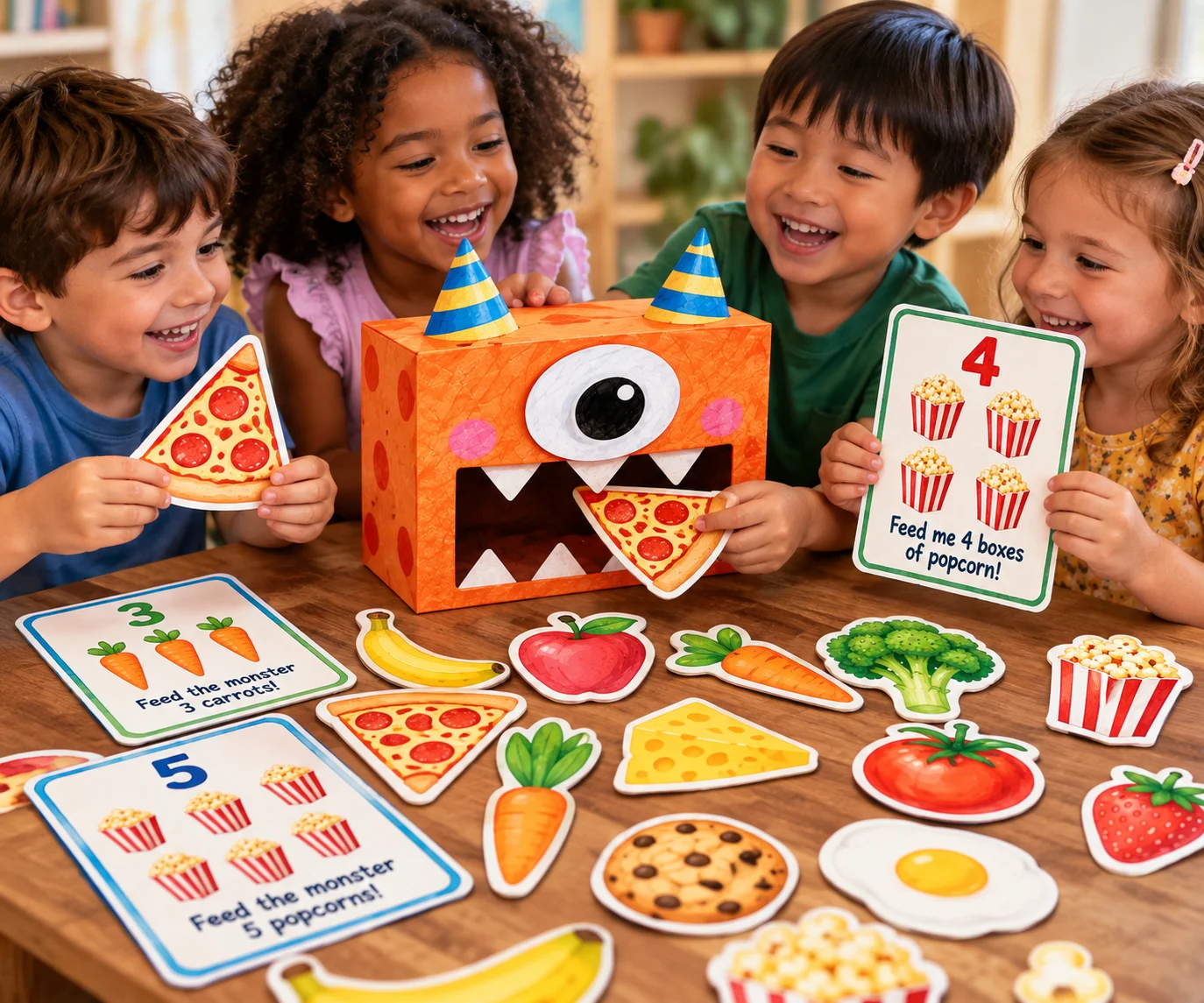 Alimente o Monstrinho – Jogo de Inglês e Contagem para Crianças — Jogos pedagógicos para Educação Infantil: Transforme uma…