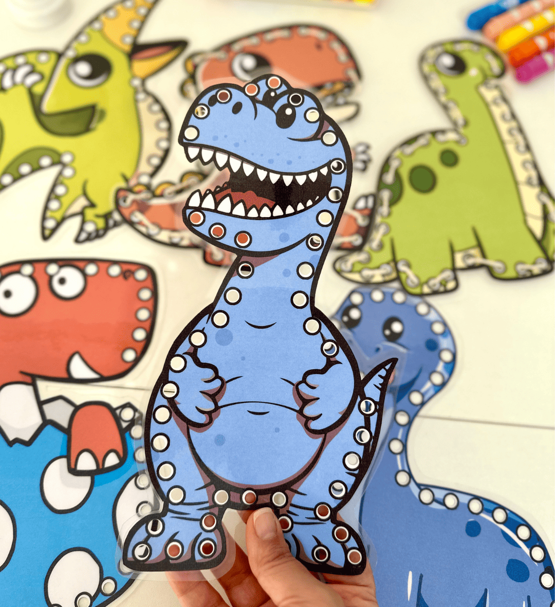 Alinhavos de Dinossauros em PDF para Coordenação Motora — amostra 3: Como usar em sala de aula