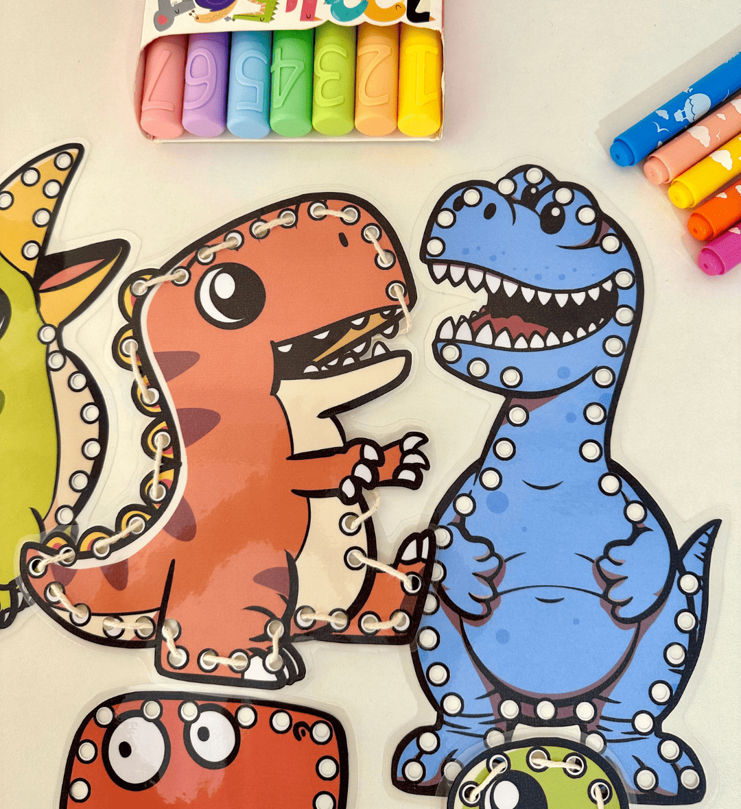 Alinhavos de Dinossauros em PDF para Coordenação Motora — amostra 6: Trabalhe a coordenação motora com 7 dinossauros para…