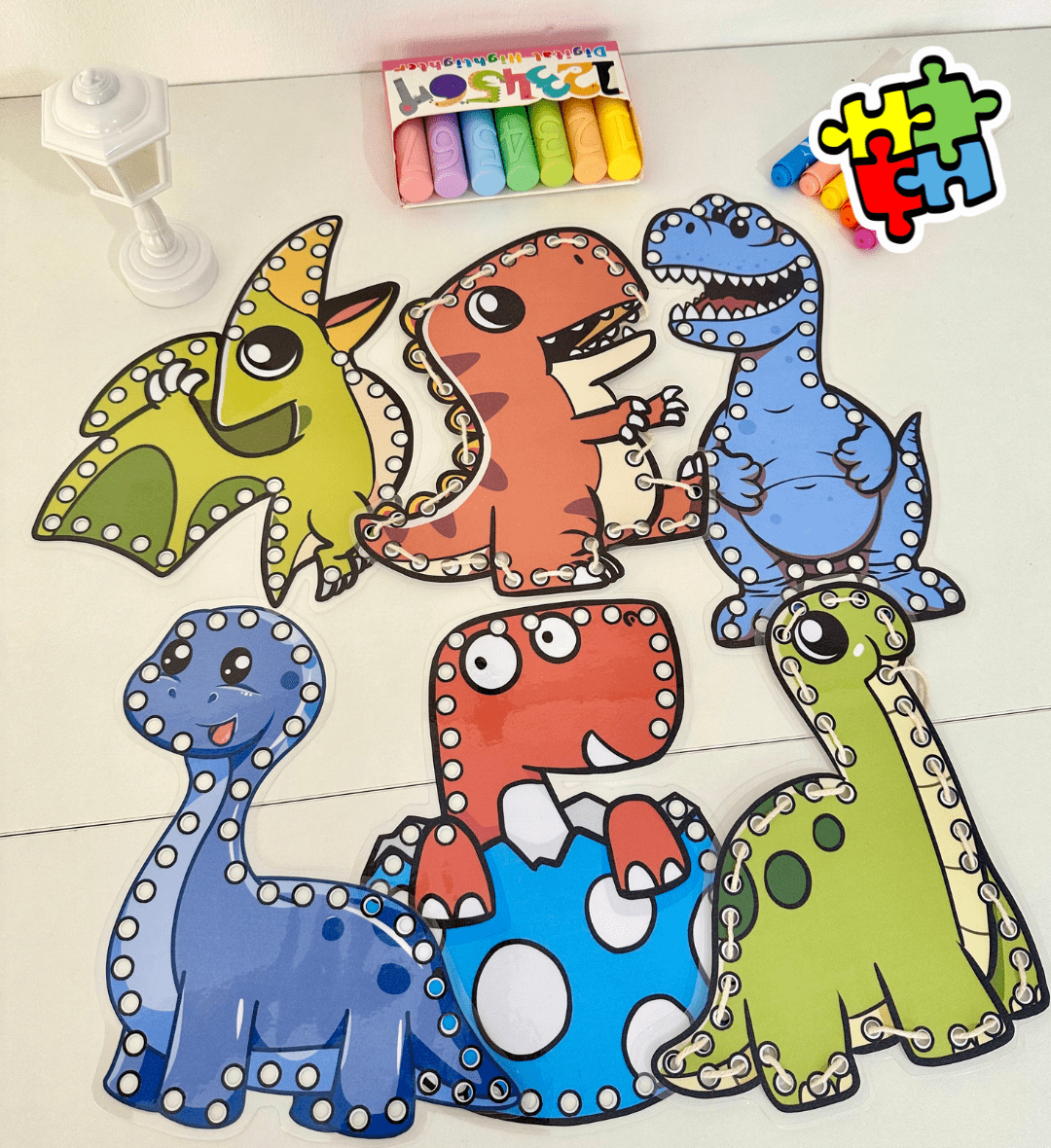 Alinhavos de Dinossauros em PDF para Coordenação Motora — Planners e organização para Todas as séries: Trabalhe a…