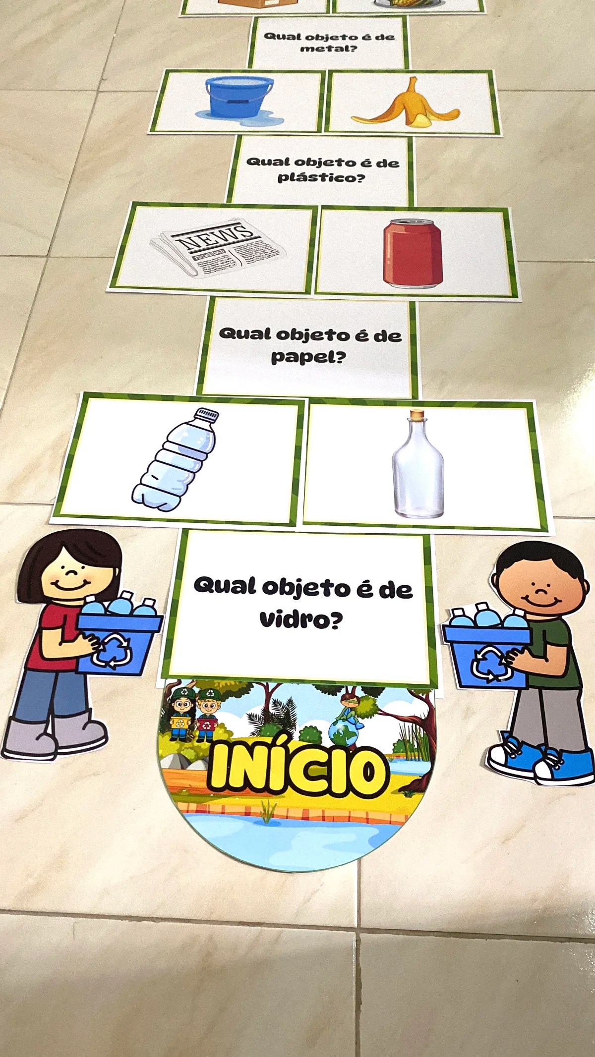 Amarelinha Coleta Seletiva para Imprimir | Atividade Meio Ambiente Infantil — amostra 2: A Amarelinha Coleta Seletiva foi…