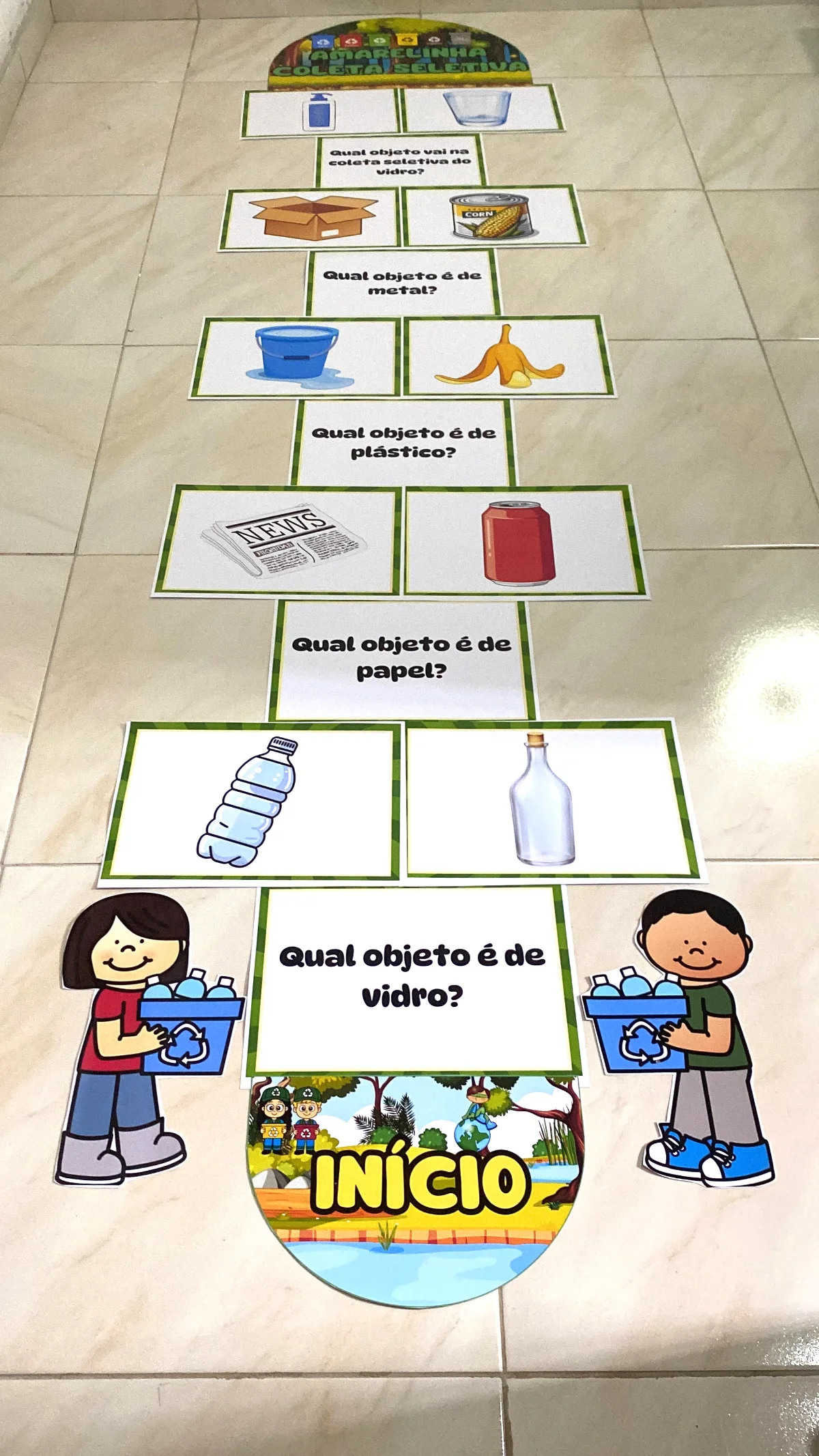 Amarelinha Coleta Seletiva para Imprimir | Atividade Meio Ambiente Infantil — amostra 4: A Amarelinha Coleta Seletiva foi…