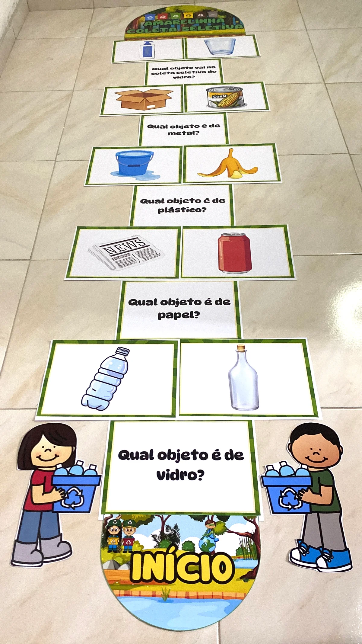 Amarelinha Coleta Seletiva para Imprimir | Atividade Meio Ambiente Infantil — Datas comemorativas para Educação Infantil: A…