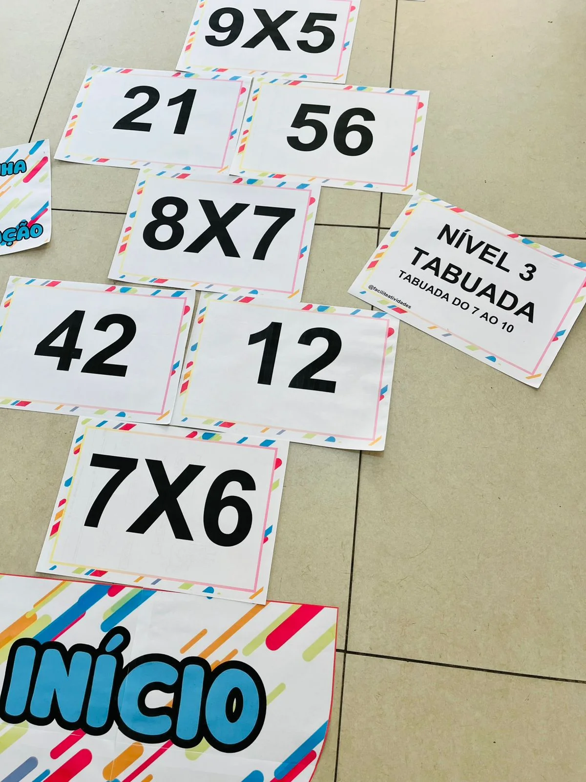 Amarelinha da multiplicação — amostra 1: Você recebe seu arquivo por e-mail ou baixe aqui mesmo no site