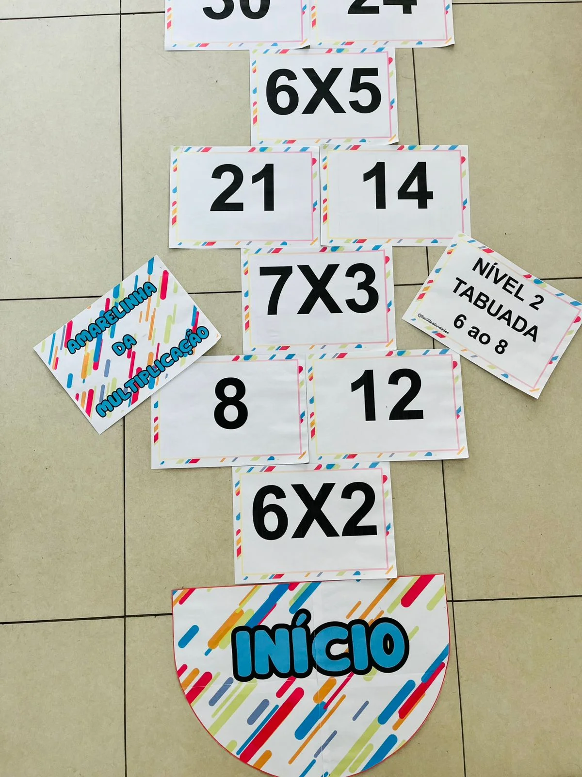 Amarelinha da multiplicação — amostra 2: Você recebe seu arquivo por e-mail ou baixe aqui mesmo no site