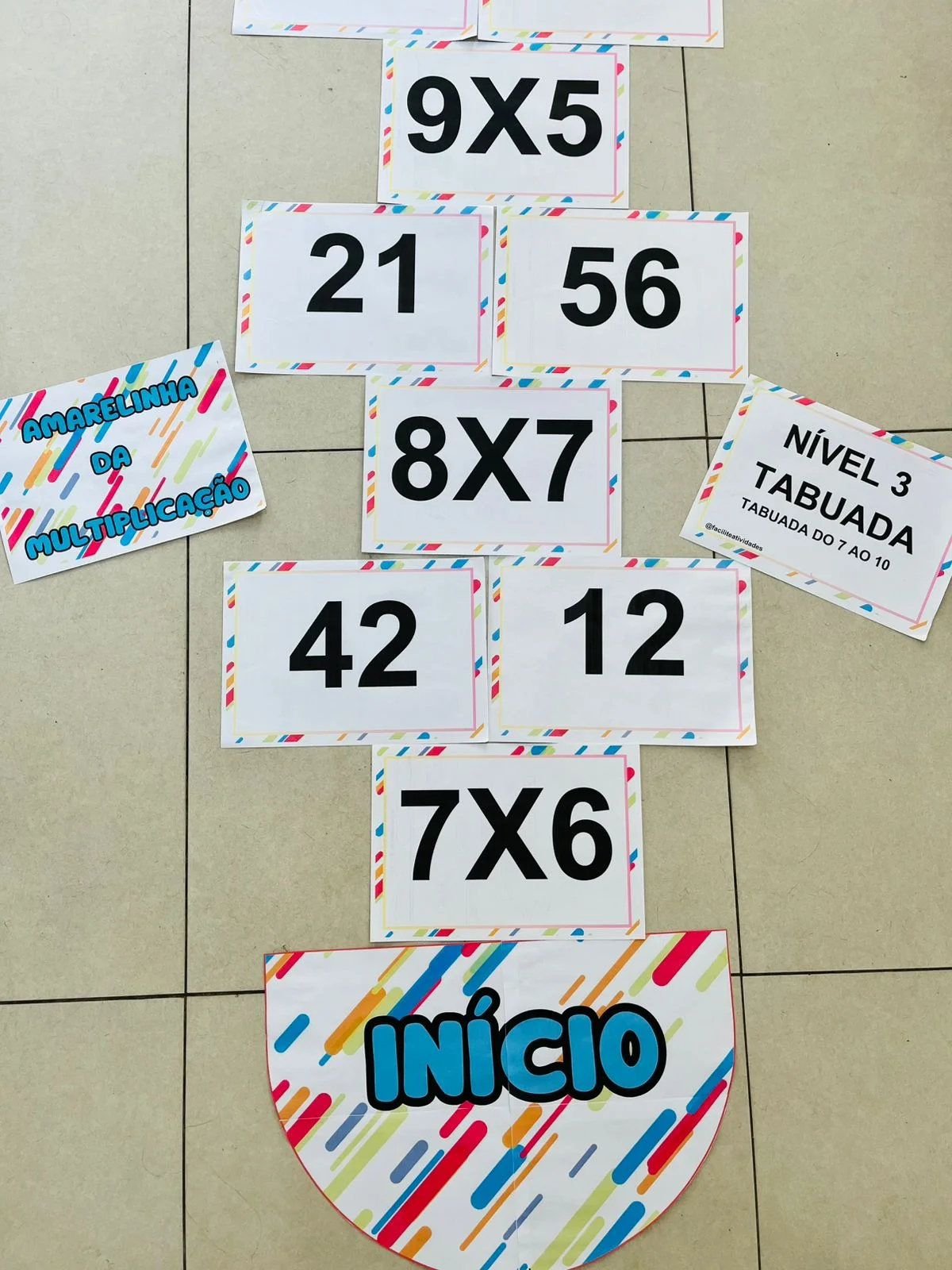 Amarelinha da multiplicação — amostra 3: Você recebe seu arquivo por e-mail ou baixe aqui mesmo no site