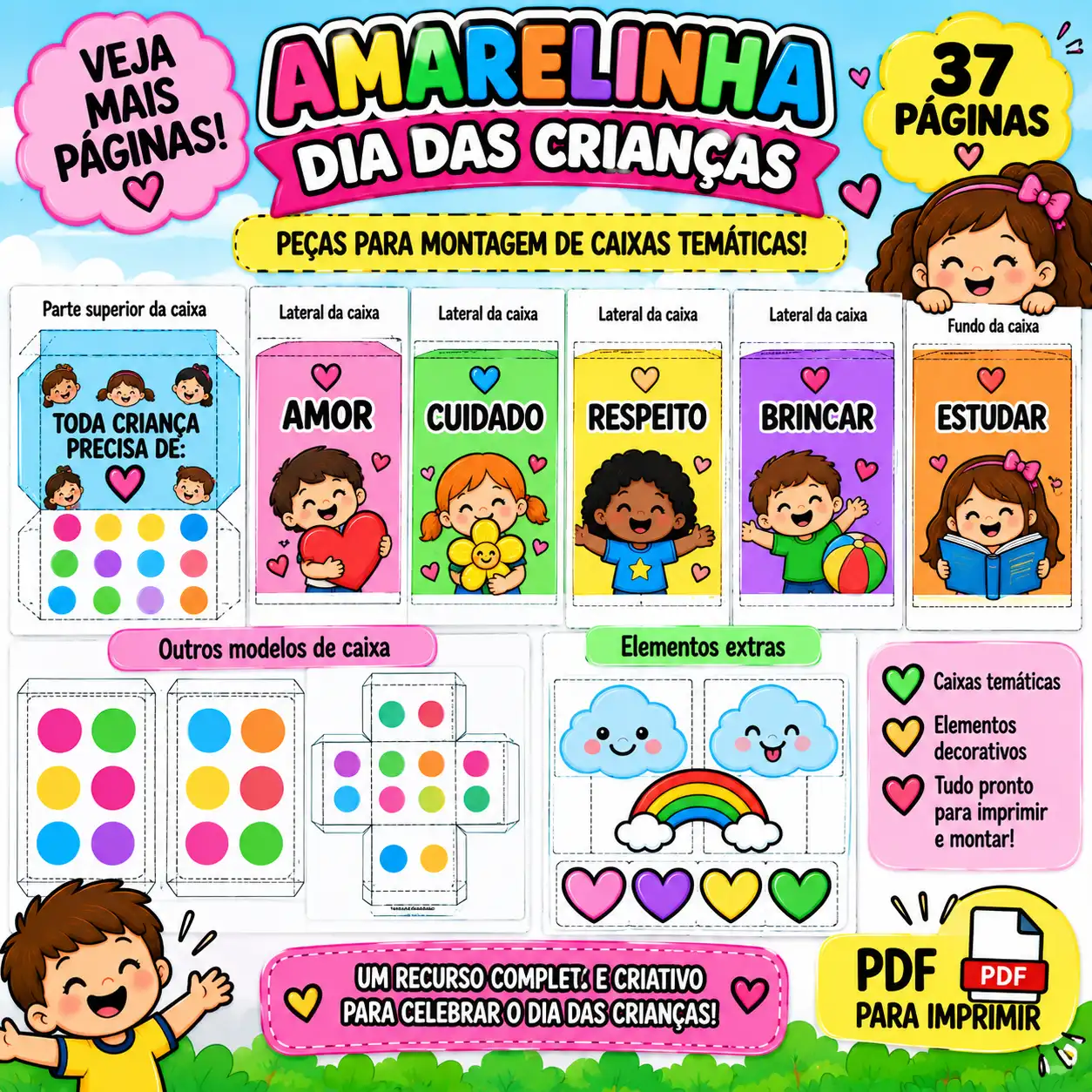 Amarelinha Dia das Crianças :Jogo Pedagógico com Números e Caixa | PDF — amostra 2: Amarelinha Dia das Crianças com números…