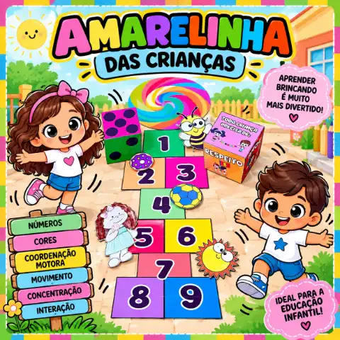 Amarelinha Dia Das Crianças Para anos Iniciais Em PDF! — capa do material