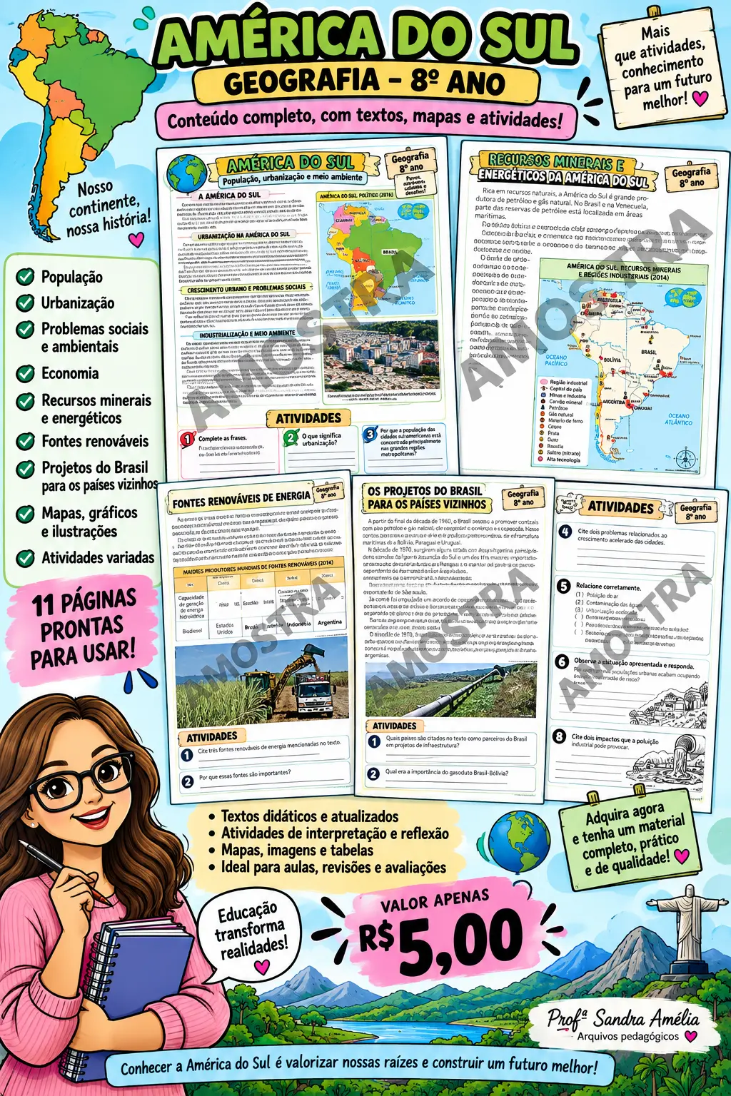 América do Sul - 8° ano – Material Pedagógico — Geografia para Fundamental II (6º–9º): Descrição do material – América do…