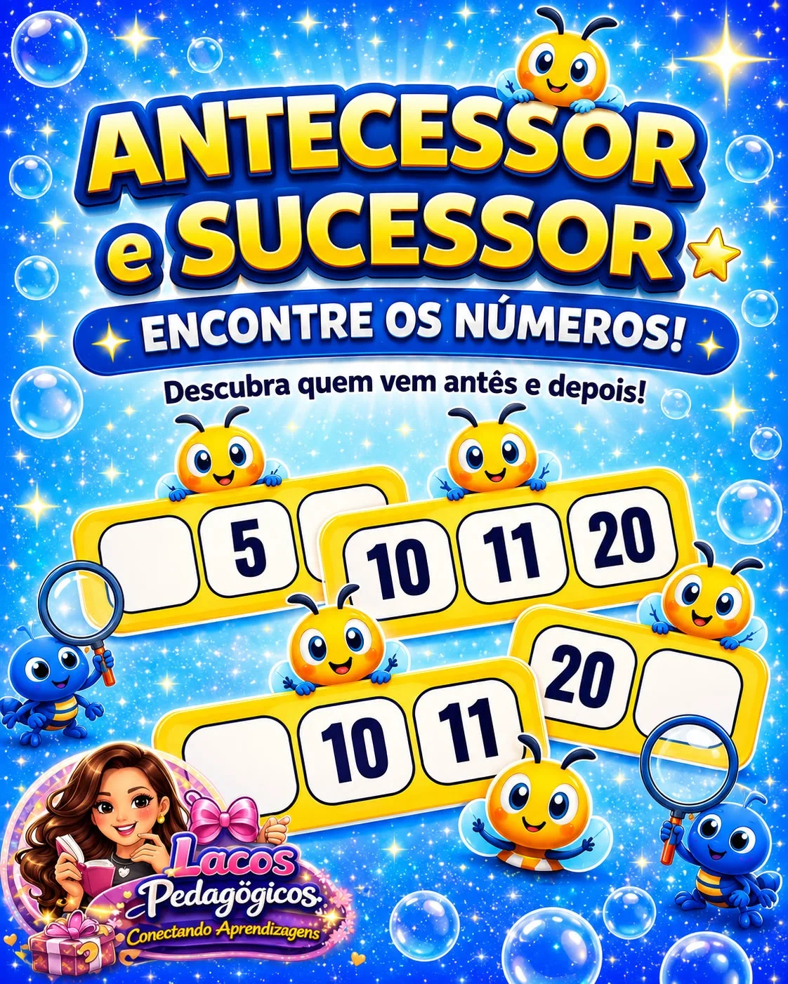 Antecessor e Sucessor: Atividade de Números — capa do material