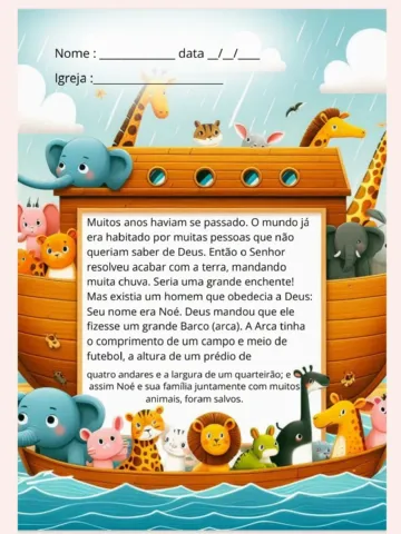 Antigo Testamento para Crianças — amostra 2: 📚São 31 páginas em PDF prontas para imprimir, com atividades que unem fé,…