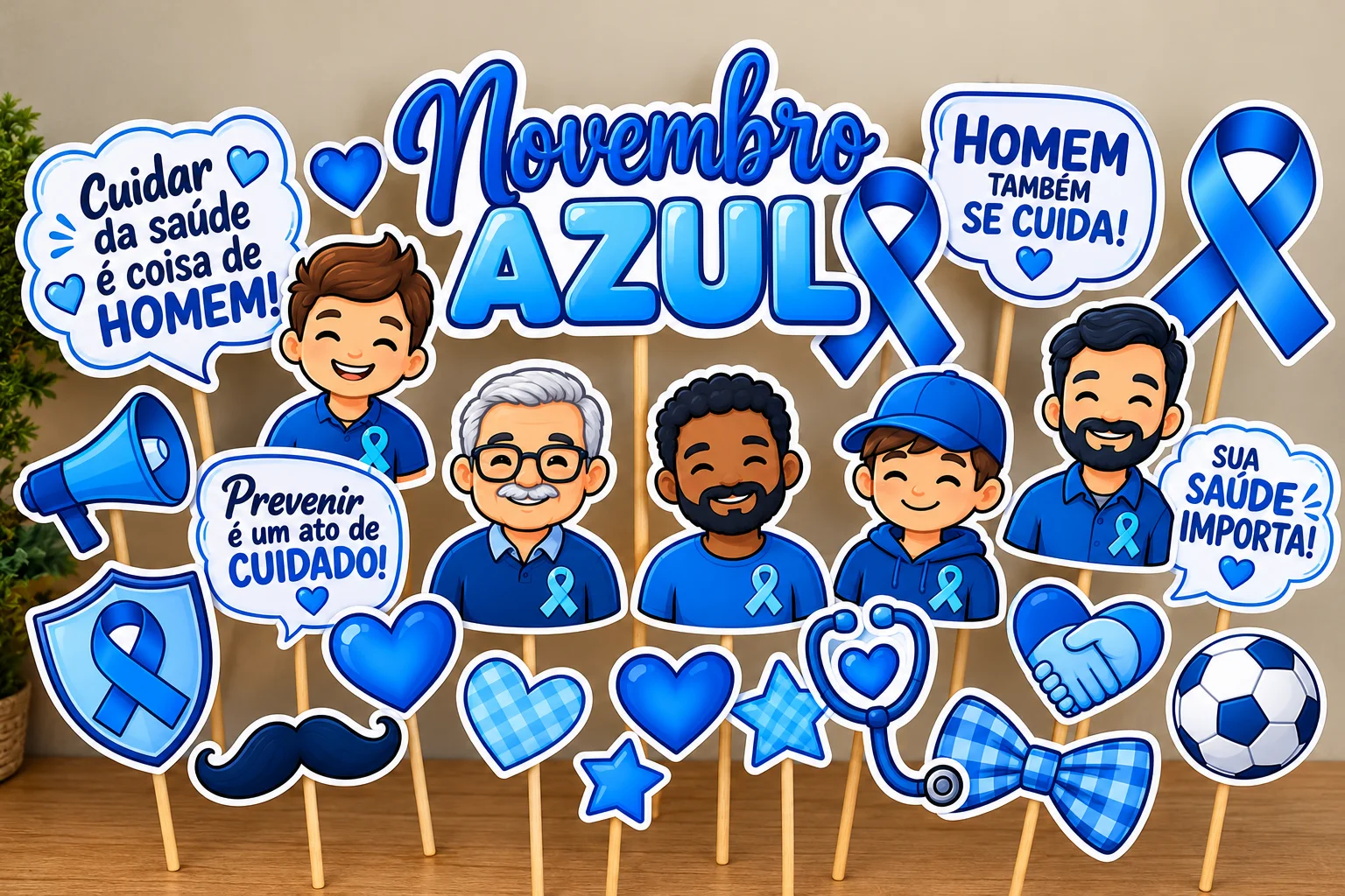Apliques Novembro Azul para Decoração Escolar ( Varias opções) — amostra 2: O que você pode criar com este material?