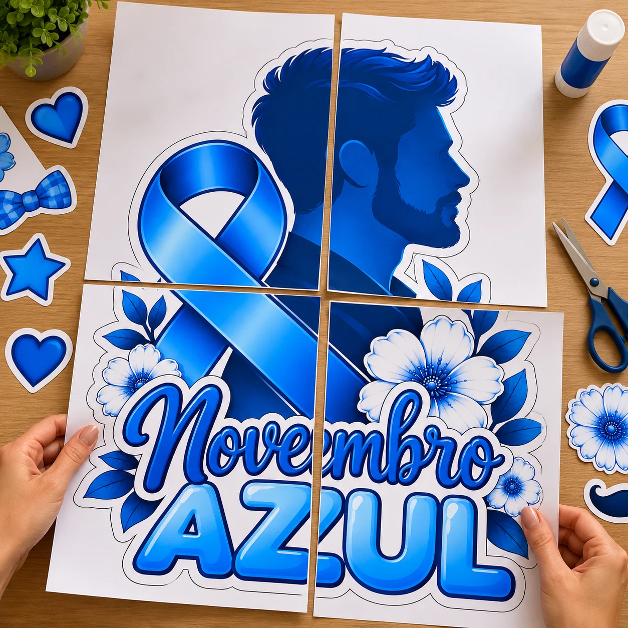 Apliques Novembro Azul para Decoração Escolar ( Varias opções) — amostra 4: Para quem é indicado?
