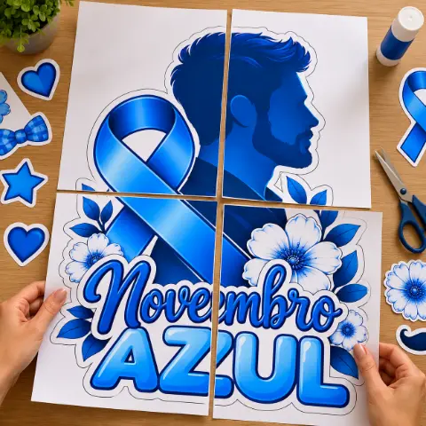 Apliques Novembro Azul para imprimir e montar painéis — amostra 4: Para quem é indicado