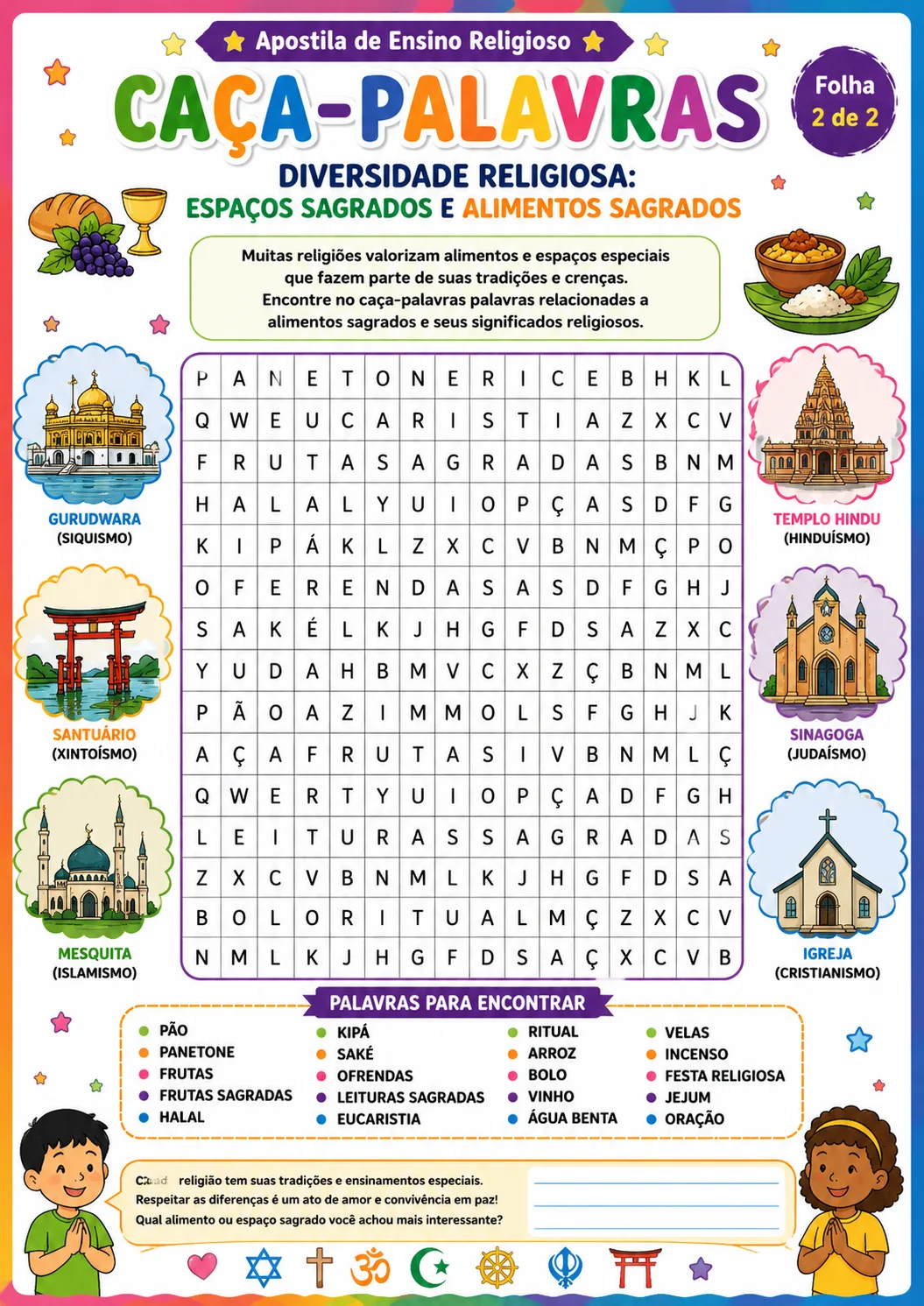 Apostila 18 atividades de Ensino Religioso Fundamental 1. — amostra 1: Como ensinar sobre diversidade religiosa de forma… Apostila 18 atividades de Ensino Religioso Fundamental 1. — amostra 1: Como ensinar sobre diversidade religiosa de forma…