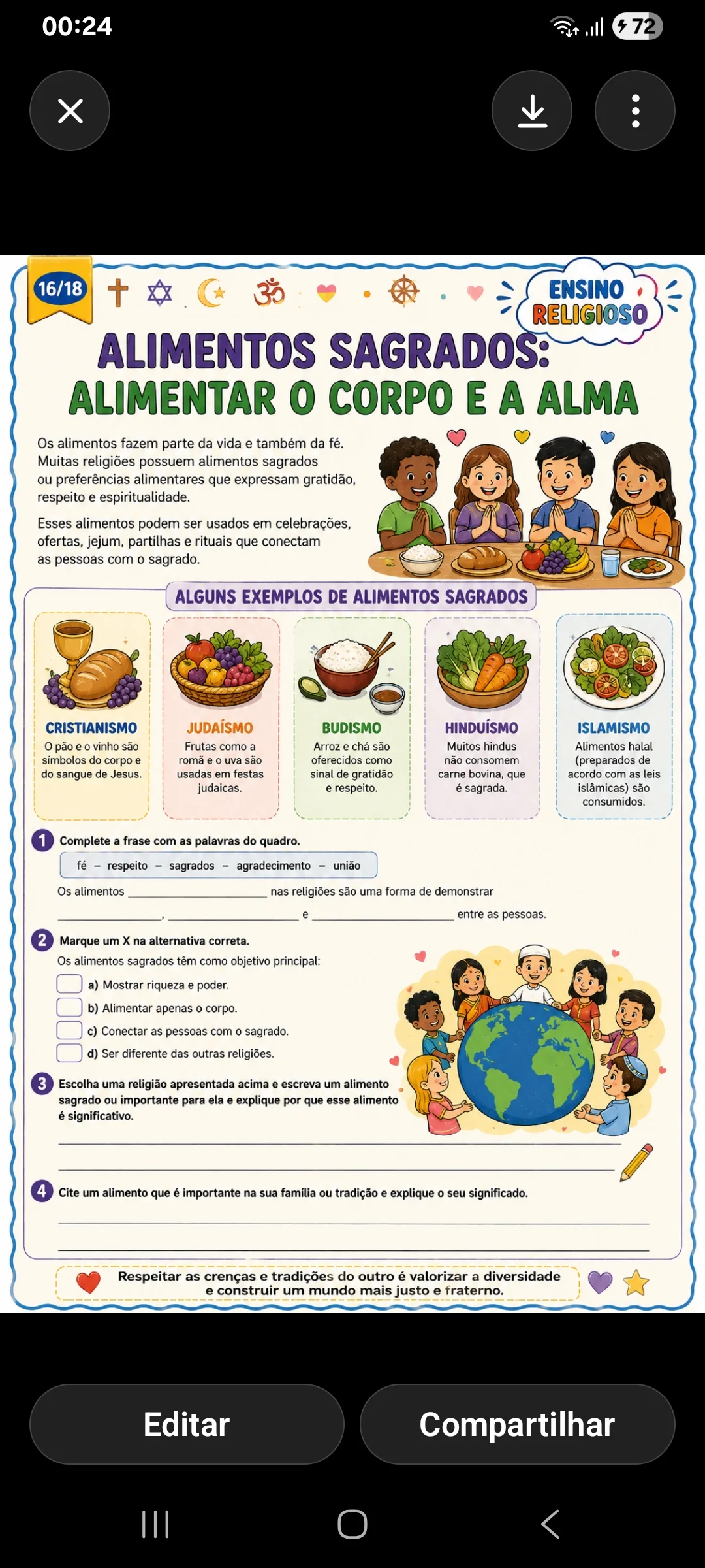 Apostila 18 atividades de Ensino Religioso Fundamental 1. — amostra 2: Apostila 18 atividades de Ensino Religioso… Apostila 18 atividades de Ensino Religioso Fundamental 1. — amostra 2: Apostila 18 atividades de Ensino Religioso…