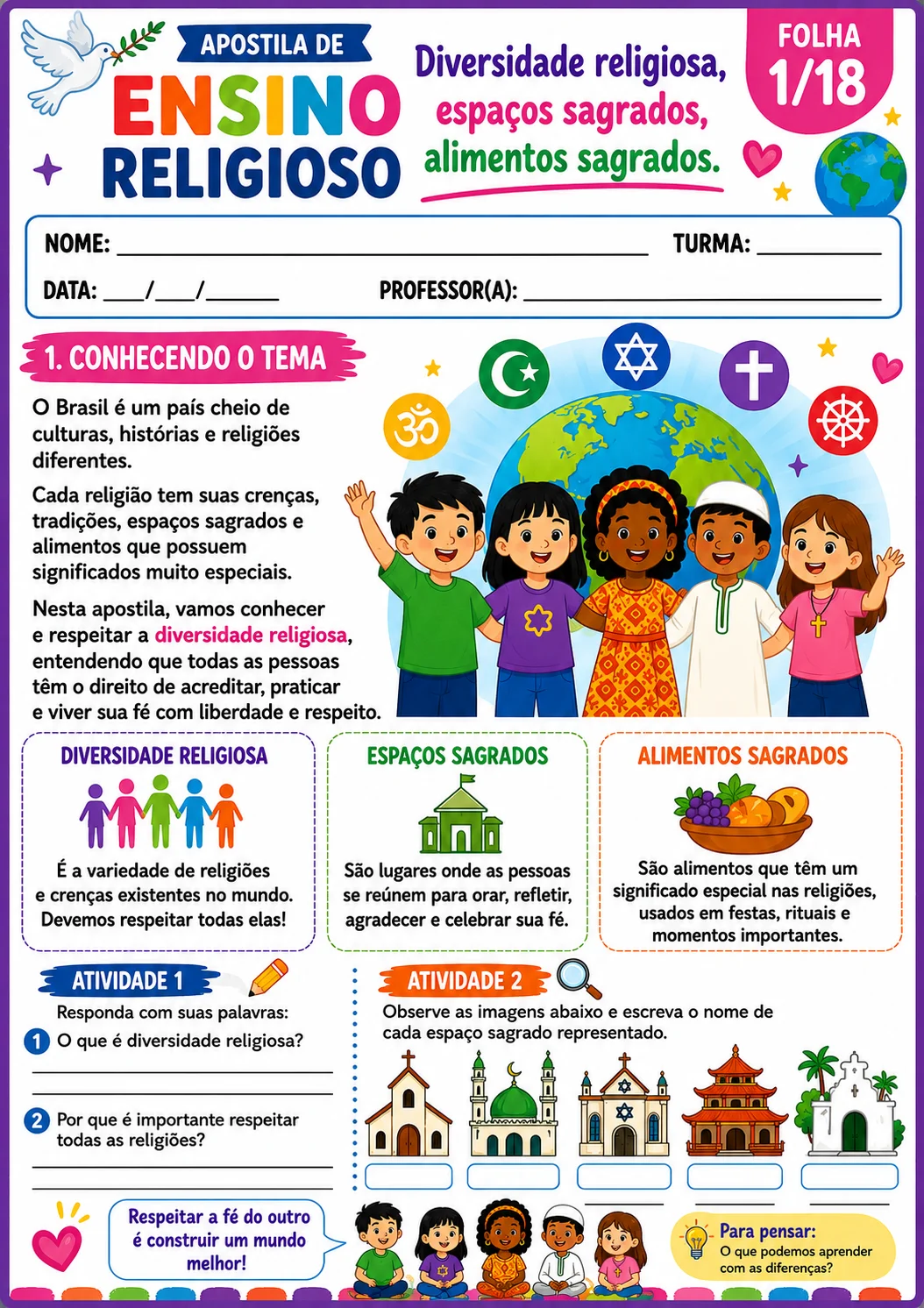 Apostila 18 atividades de Ensino Religioso Fundamental 1. — amostra 4: Apostila 18 atividades de Ensino Religioso… Apostila 18 atividades de Ensino Religioso Fundamental 1. — amostra 4: Apostila 18 atividades de Ensino Religioso…