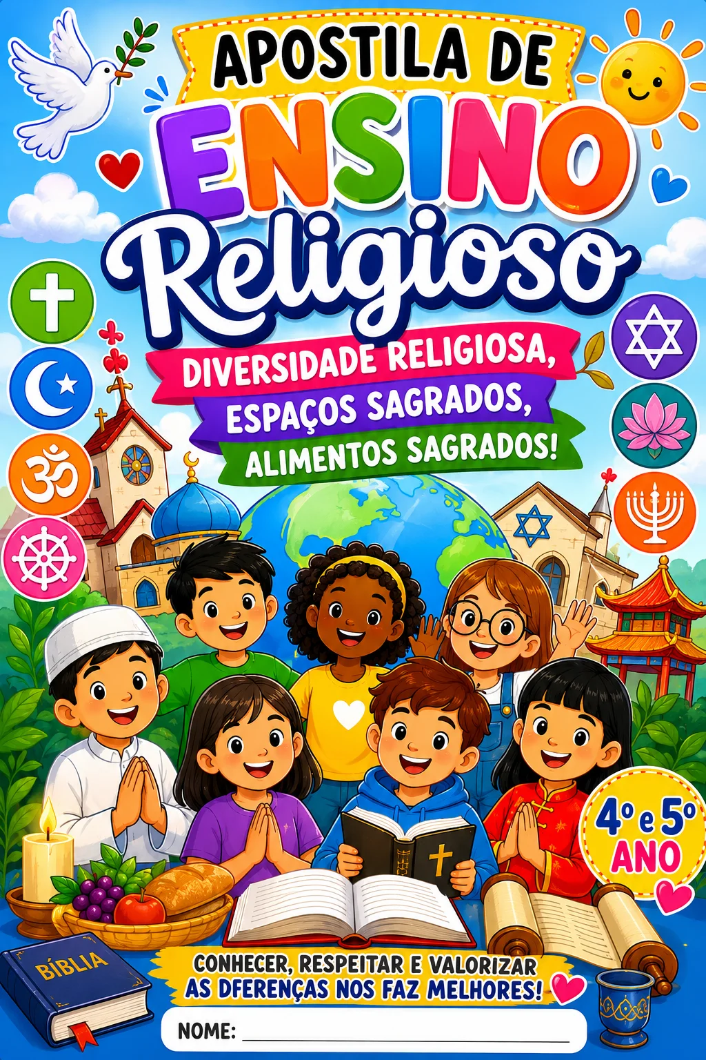 Apostila 18 atividades de Ensino Religioso Fundamental 1. — Português para Todas as séries: Apostila 18 atividades de…