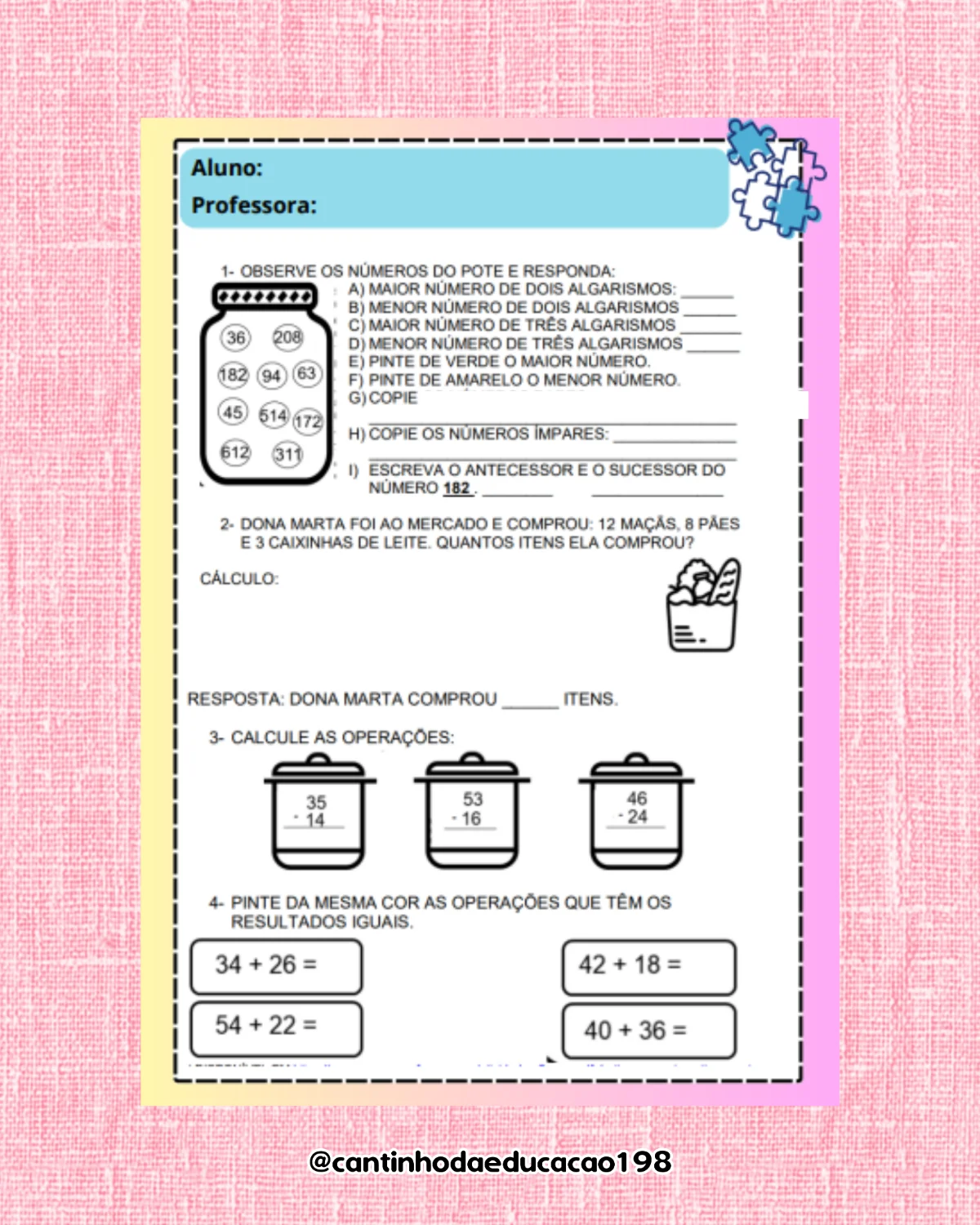 APOSTILA – 2º ANO | PORTUGUÊS E MATEMÁTICA — amostra 4: Um material completo para reforçar os conhecimentos de Língua… APOSTILA – 2º ANO | PORTUGUÊS E MATEMÁTICA — amostra 4: Um material completo para reforçar os conhecimentos de Língua…