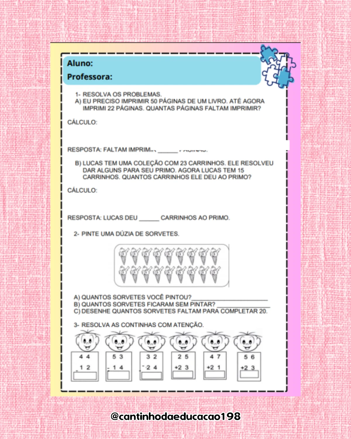 APOSTILA – 2º ANO | PORTUGUÊS E MATEMÁTICA — amostra 6: Um material completo para reforçar os conhecimentos de Língua… APOSTILA – 2º ANO | PORTUGUÊS E MATEMÁTICA — amostra 6: Um material completo para reforçar os conhecimentos de Língua…