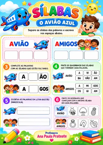 APOSTILA ALFABETIZAÇÃO 1º E 2º ANO — amostra 4: Alfabetização apresentar a letra "A" e seu som, estimulando o… APOSTILA ALFABETIZAÇÃO 1º E 2º ANO — amostra 4: Alfabetização apresentar a letra "A" e seu som, estimulando o…