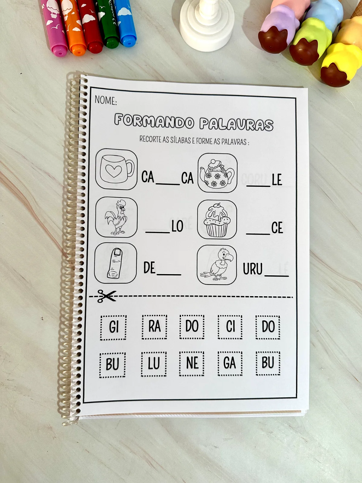 Apostila alfabetização Formando Palavras — amostra 2: Apostila Formando Palavras para trabalhar escrita de palavras de…