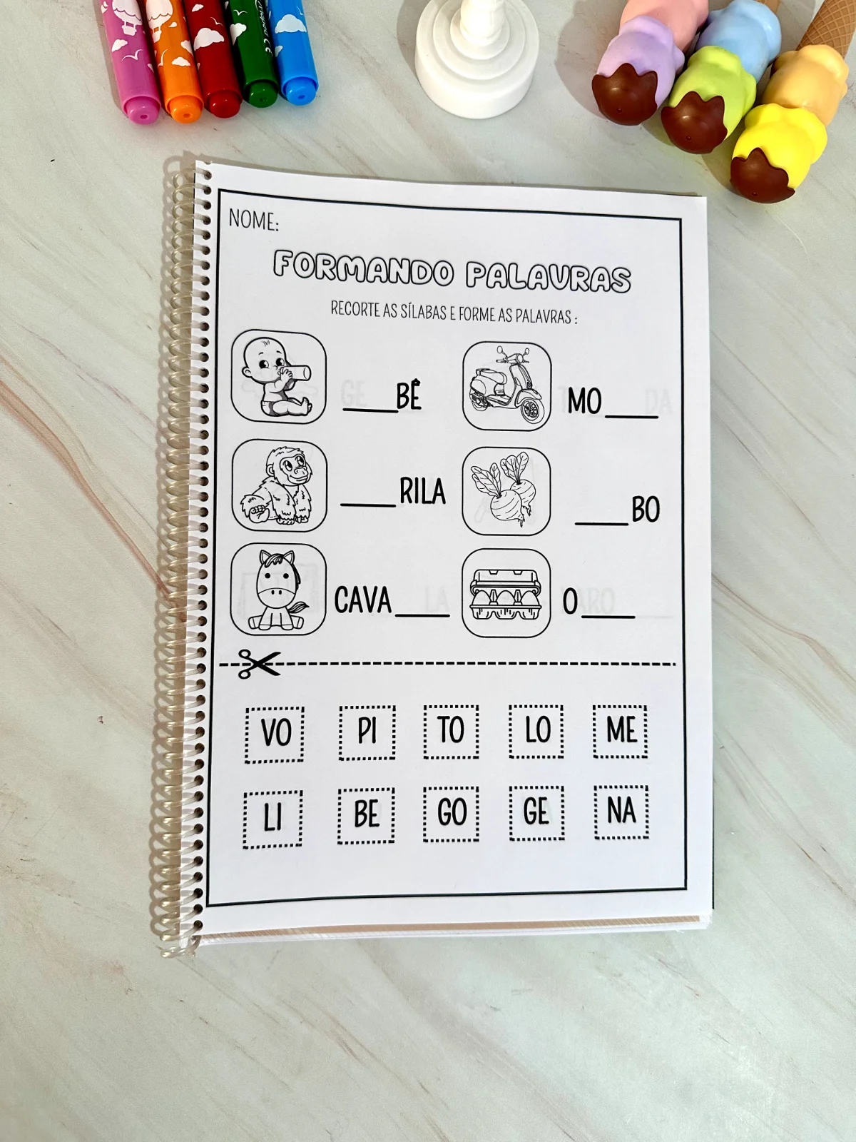 Apostila alfabetização Formando Palavras — capa do material