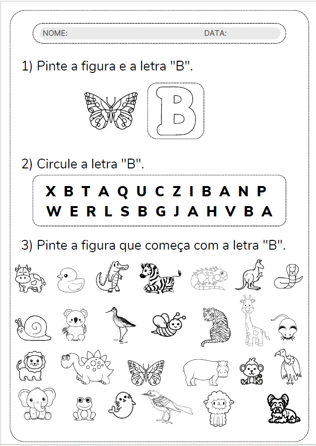 APOSTILA ALFABETO 26 PÁGINAS - ALFABETIZAÇÃO — amostra 3: Uma atividade para cada letra do alfabeto , trabalhando…