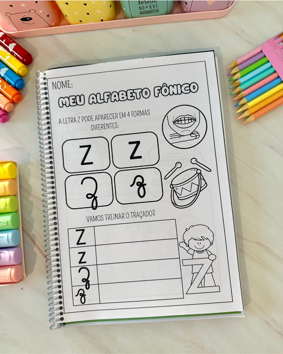 Apostila Alfabeto Fônico para Alfabetização – Atividades com Boquinhas — amostra 6: Apostila de atividades para trabalhar o…