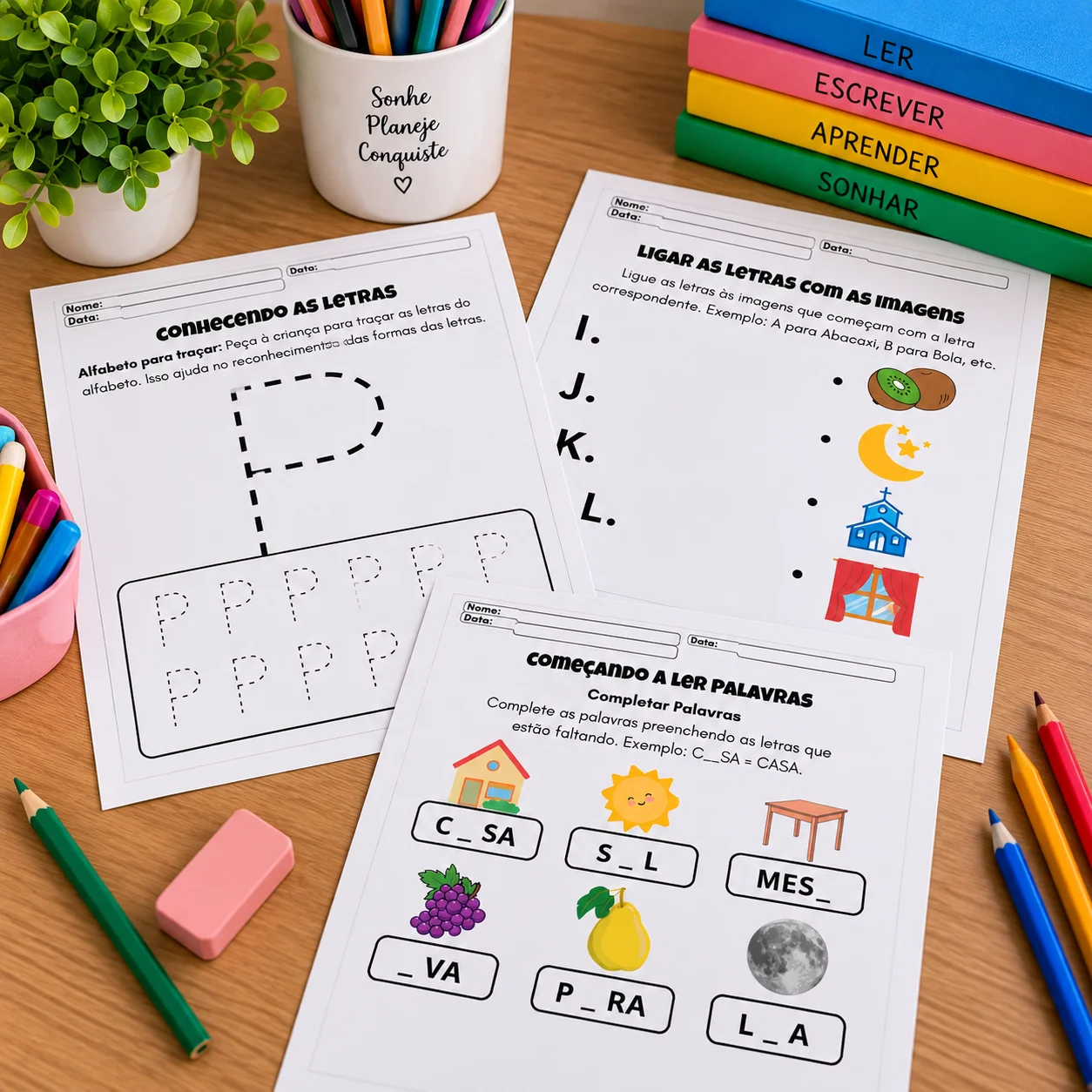 Apostila Aprendendo a Ler e Escrever-Alfabetização — amostra 3: É indicado para crianças da Educação Infantil, Pré-escola e…