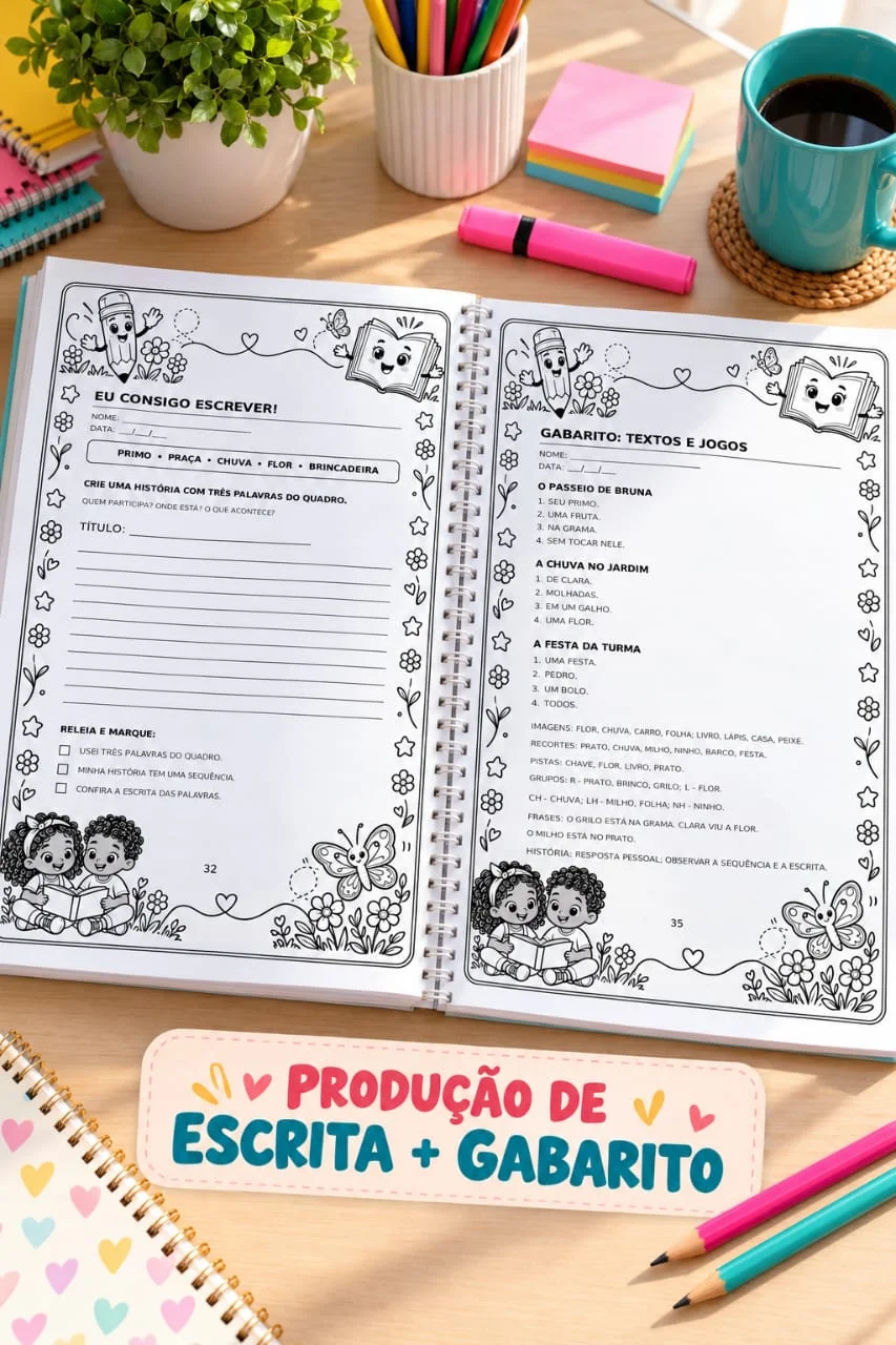 APOSTILA APRENDENDO SÍLABAS COMPLEXAS – ALFABETIZAÇÃO ANOS INICIAIS — amostra 4: Com a Apostila Aprendendo Sílabas…