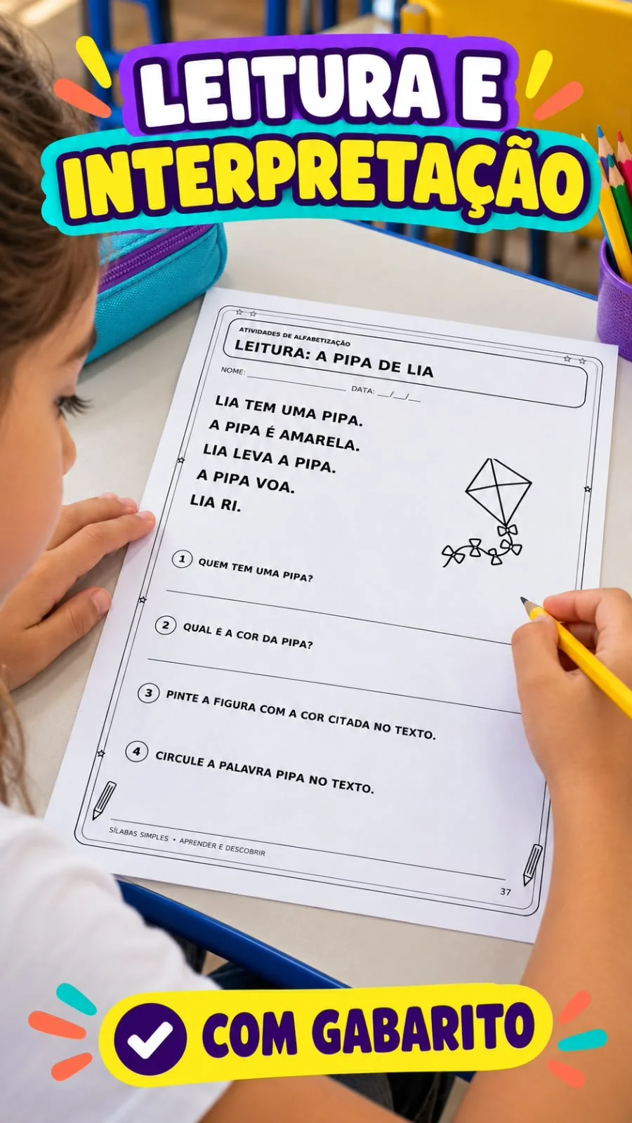 APOSTILA APRENDENDO SÍLABAS SIMPLES - ANOS INICIAIS ALFABETIZAÇÃO — amostra 3: Com a Apostila Aprendendo Sílabas Simples ,…
