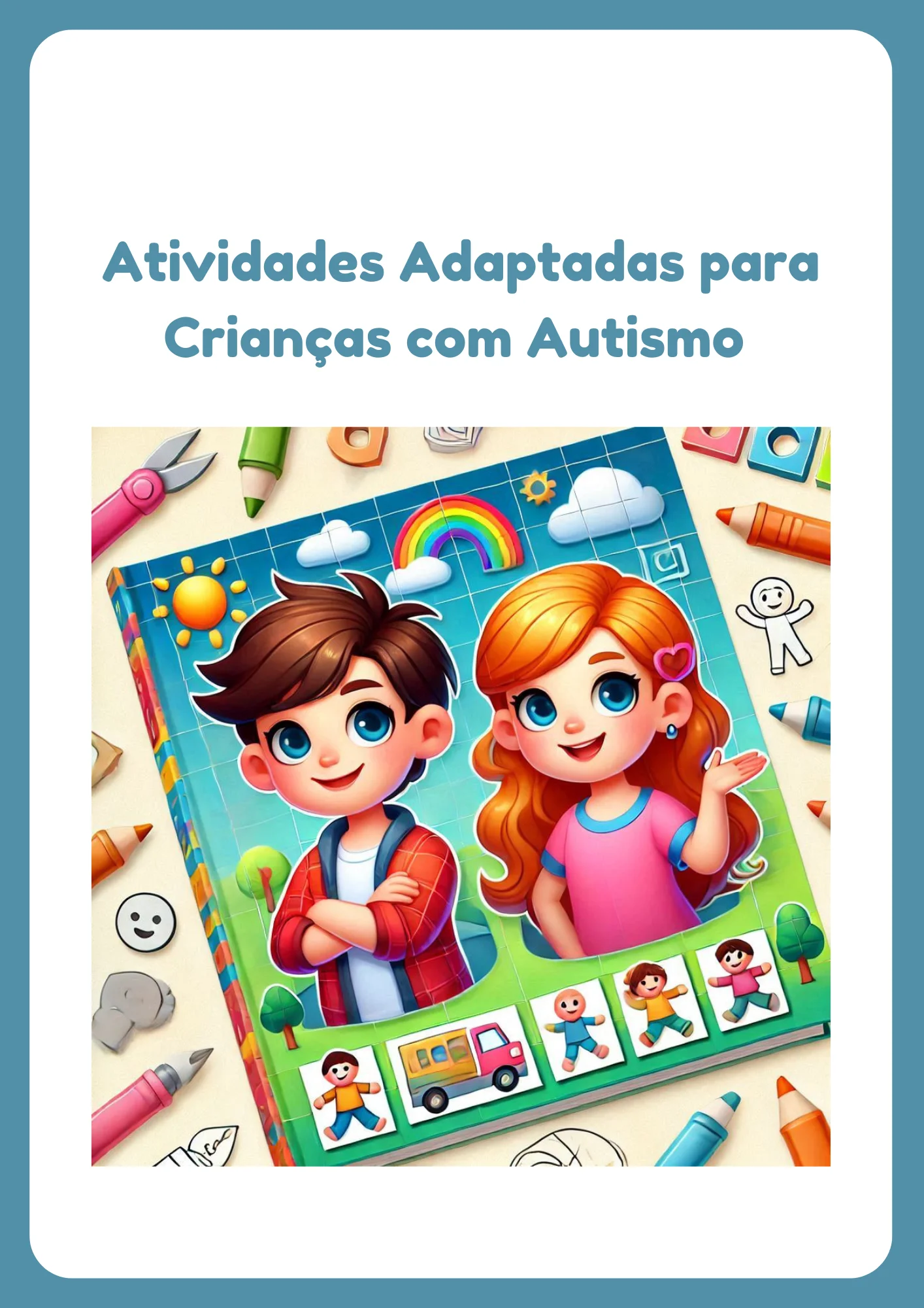 Apostila Atividades Adaptadas para Crianças com Autismo (TEA) — amostra 1: 50 páginas de atividades adaptadas para autismo:…