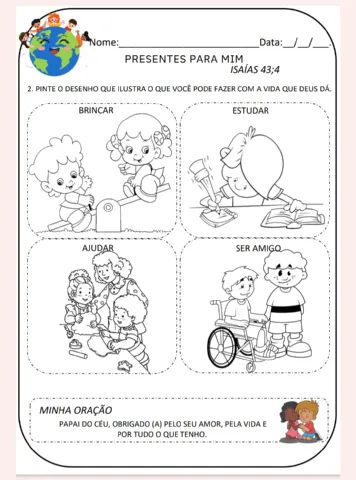 Apostila Atividades Bíblicas - Ensino Religioso Ministério Infantil — amostra 3: 📚São 46 páginas em PDF com atividades…