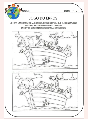 Apostila Atividades Bíblicas - Ensino Religioso Ministério Infantil — amostra 7: 📚São 46 páginas em PDF com atividades…