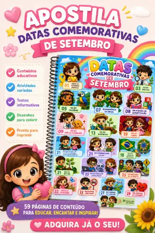 Apostila Atividades Datas Comemorativas mês de Setembro — capa do material