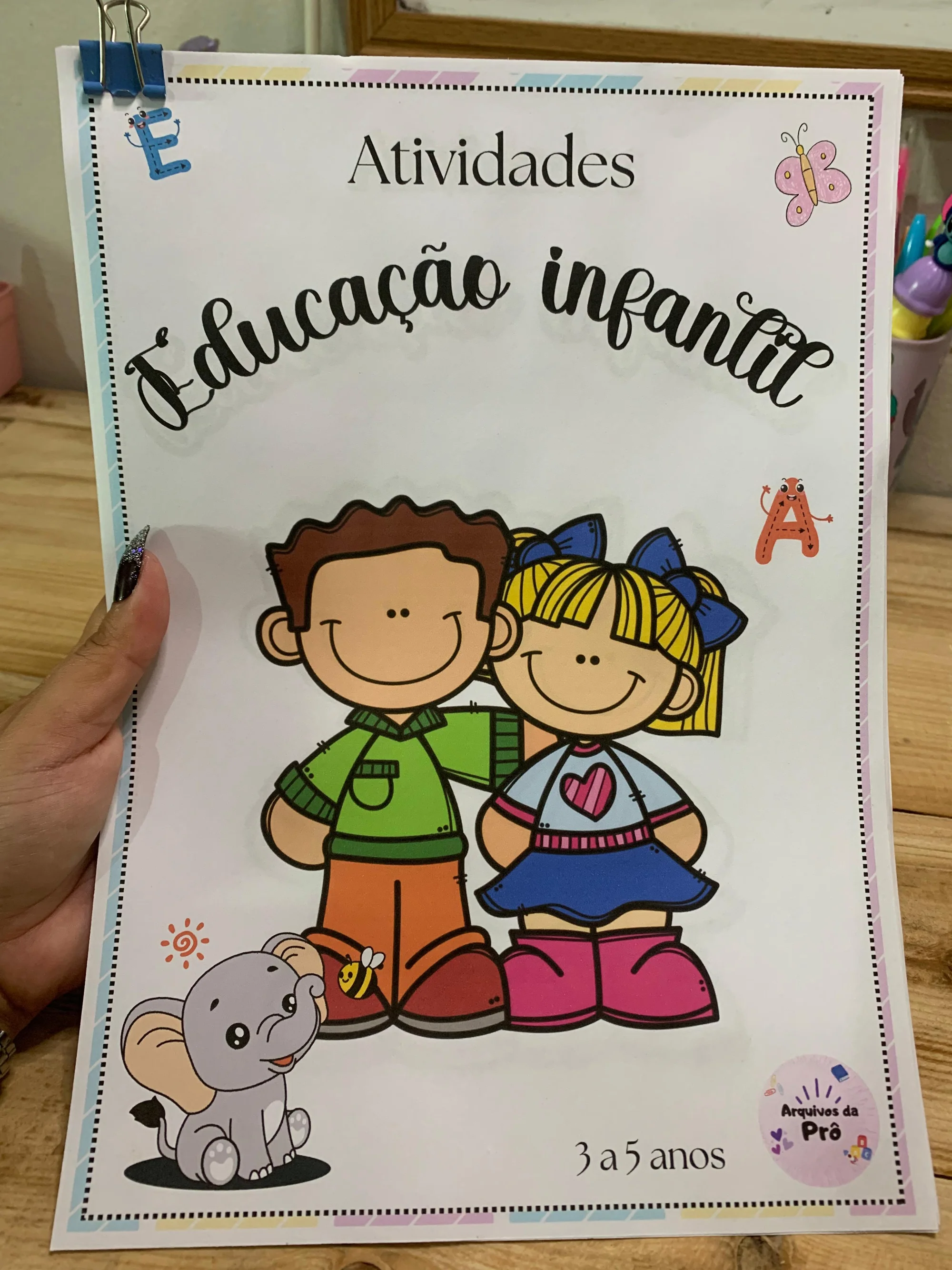 Apostila Atividades de Educação Infantil de 3 a 5 Anos — capa do material