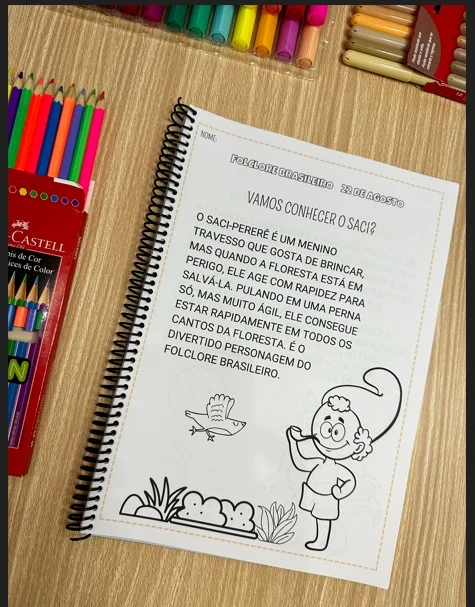 APOSTILA ATIVIDADES DO FOLCLORE BRASILEIRO - ENSINO FUNDAMENTAL — amostra 1: A apostila Atividades Folclore possui 36…