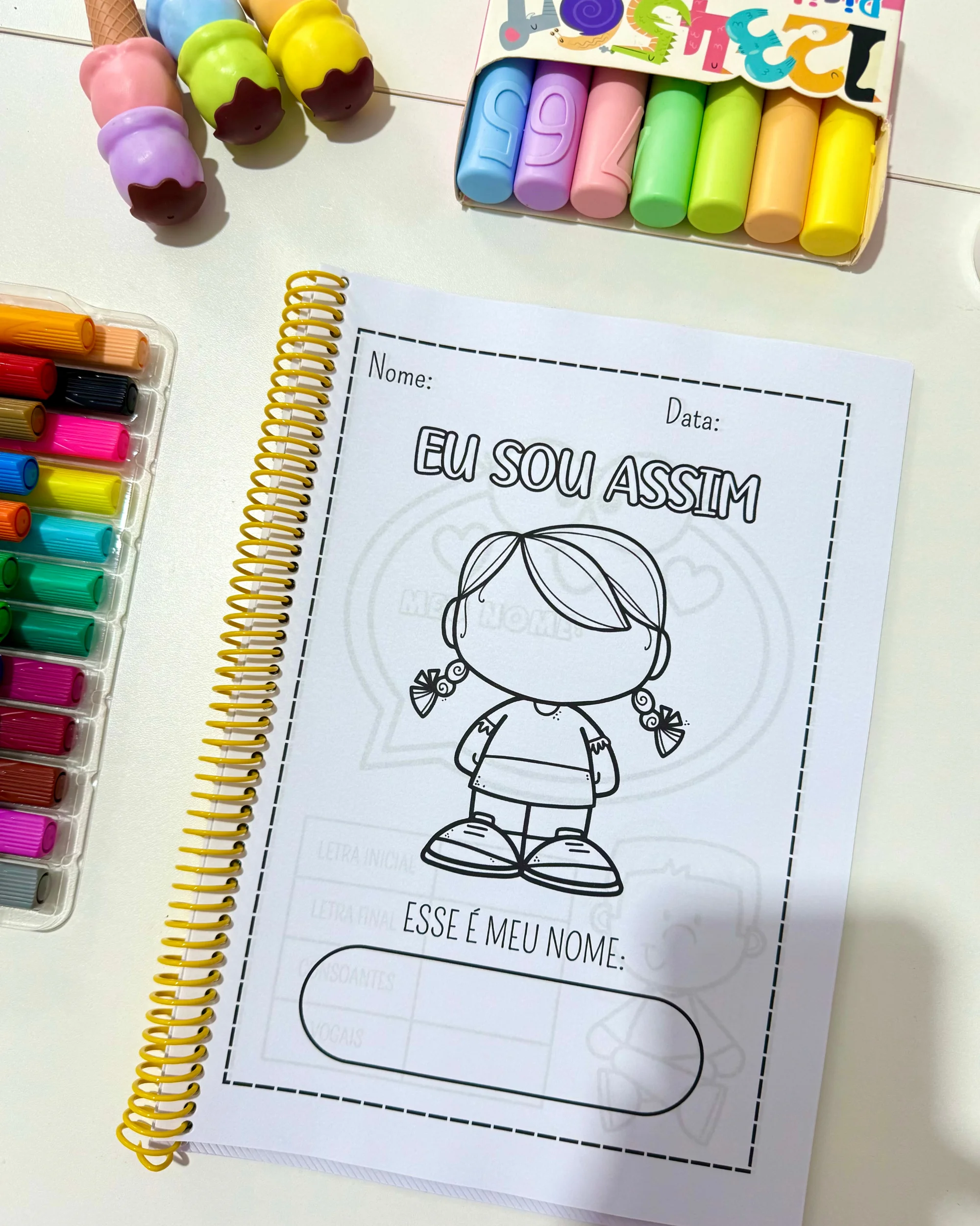 Apostila atividades nome próprio — educação infantil — amostra 1: O que vem no material