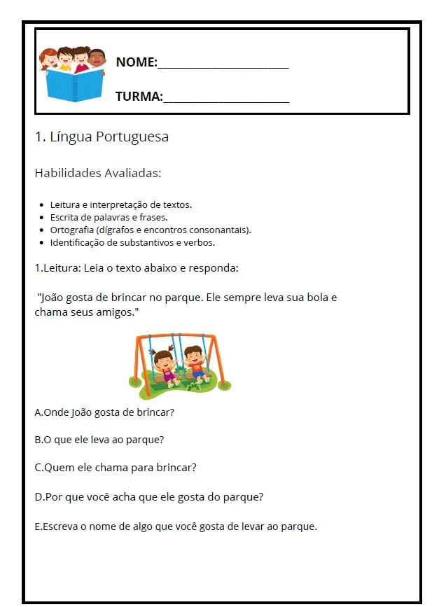 APOSTILA AVALIAÇÃO DIANÓSTICA 2º ANO - ENSINO FUNDAMENTAL — amostra 1: Garanta uma visão clara do desempenho dos seus…