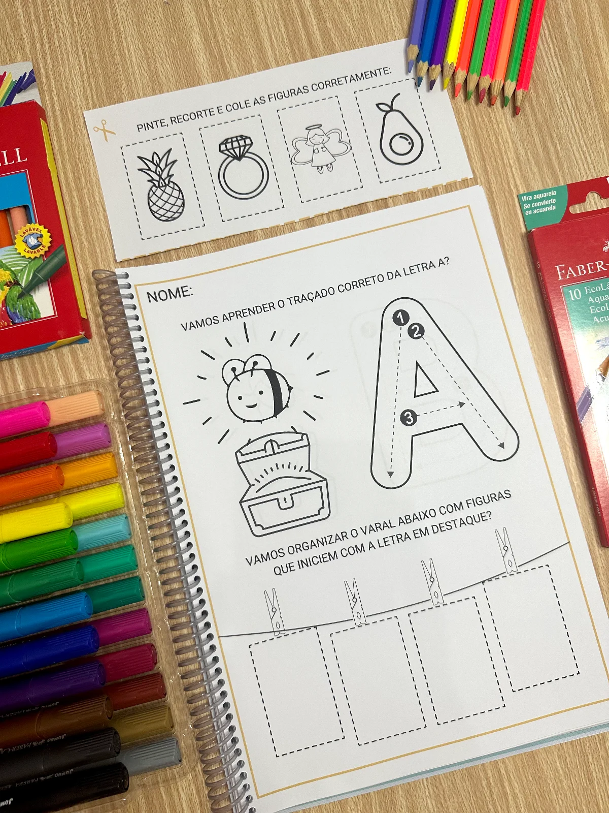 Apostila Baú das Letras: 35 Páginas de Atividades do Alfabeto Completo — amostra 1: Descubra o tesouro do alfabeto