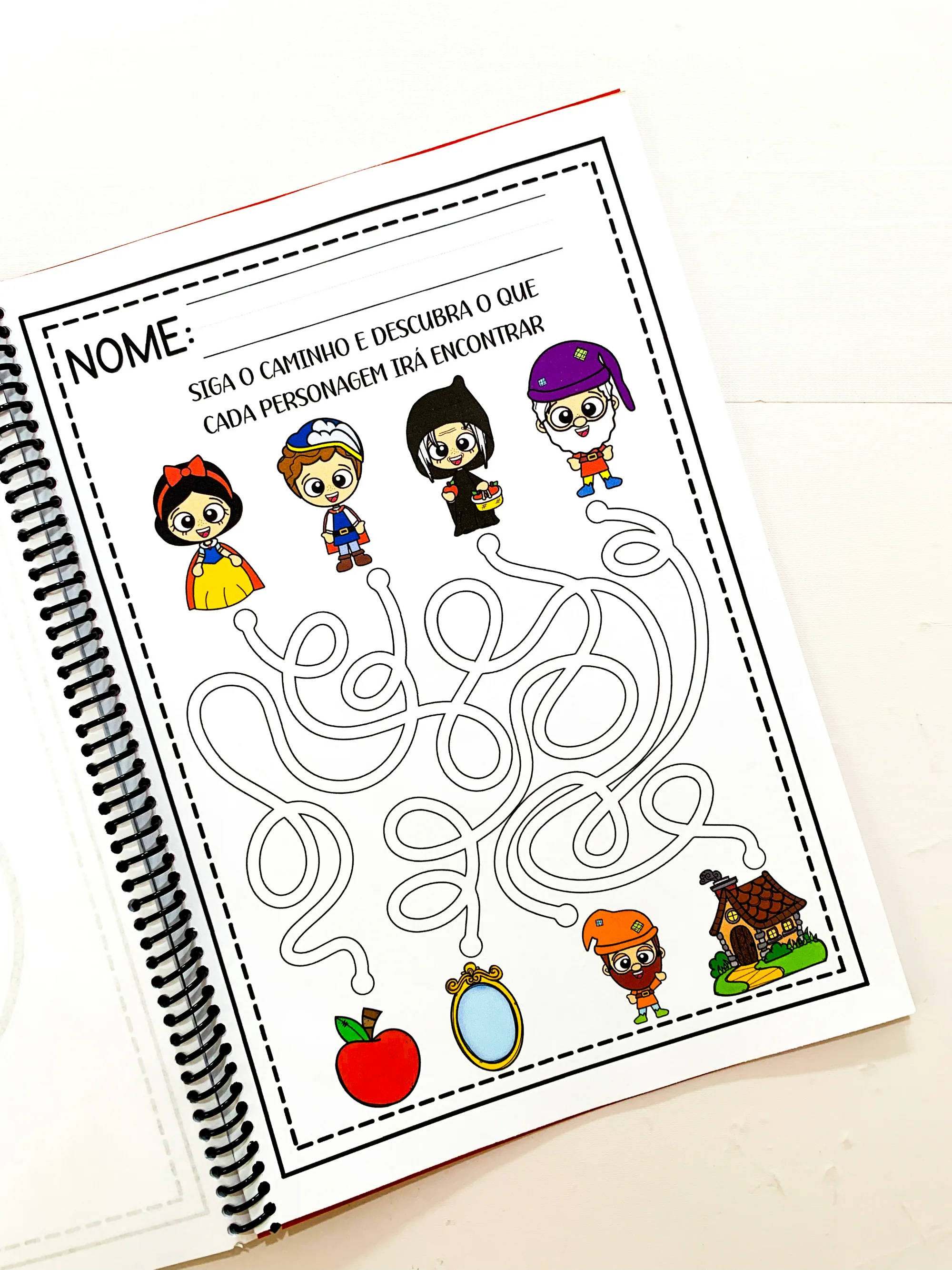 Apostila Branca de Neve Educação Infantil e Anos Iniciais — amostra 5: Uma apostila de atividades inspirada em Branca de…