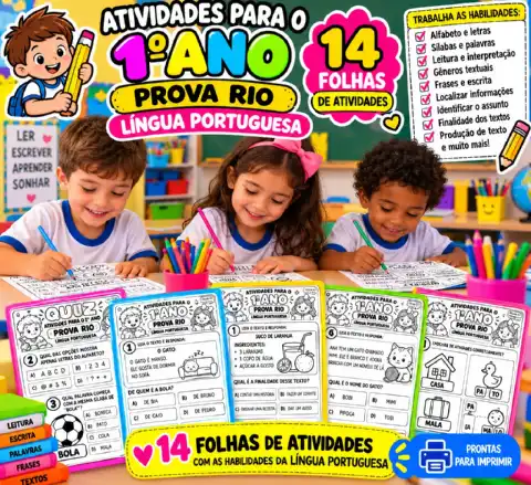 APOSTILA COM ATIVIDADES PARA O 1º ANO - PROVA RIO PARA IMPRIMIR — amostra 1: 🚀📚 PROVA RIO 1º ANO: PREPARE SEUS ALUNOS… APOSTILA COM ATIVIDADES PARA O 1º ANO - PROVA RIO PARA IMPRIMIR — amostra 1: 🚀📚 PROVA RIO 1º ANO: PREPARE SEUS ALUNOS…
