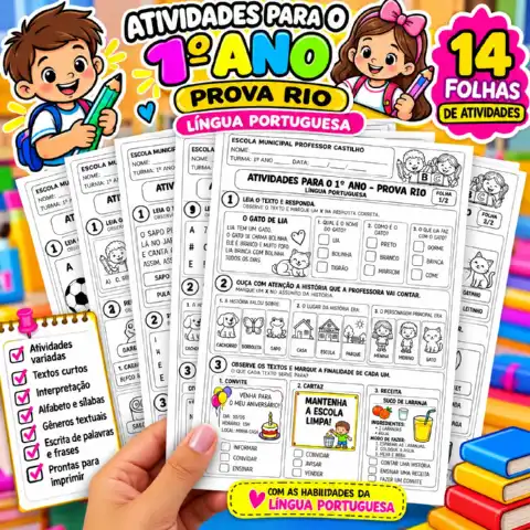APOSTILA COM ATIVIDADES PARA O 1º ANO - PROVA RIO PARA IMPRIMIR — capa do material