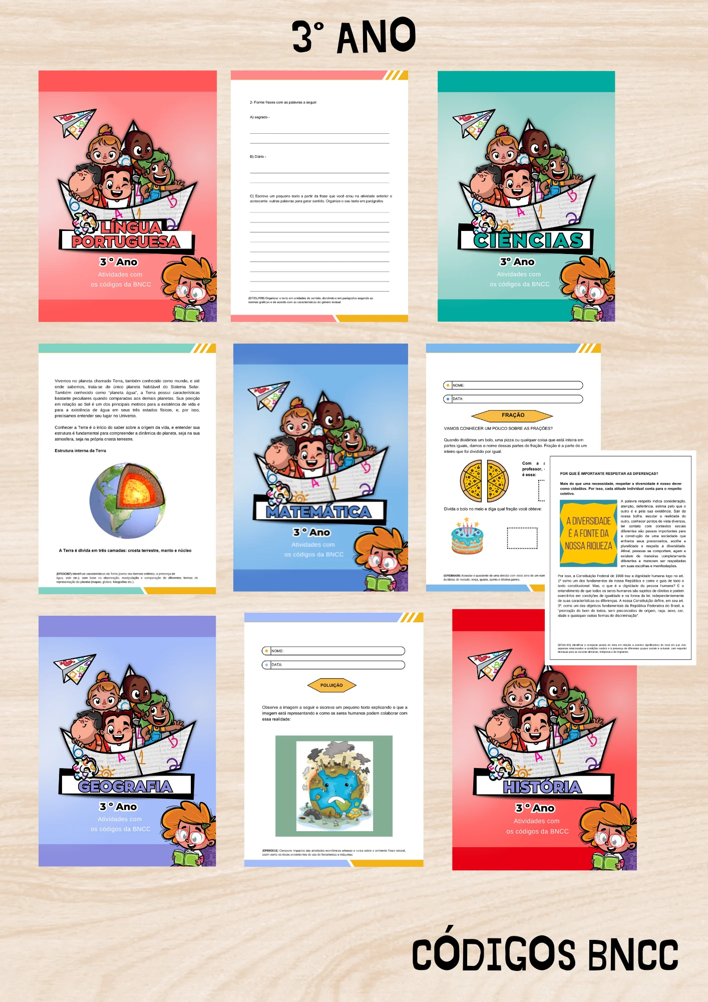 🎒 Apostila Completa 3º Ano – Todas as Matérias — Matemática para 3º ano: 👉 Português | Matemática | Ciências | História |…