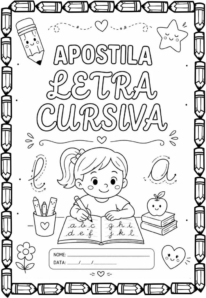 Apostila Completa – Letra Cursiva - 1º e 2º Ano | Reforço Escolar — capa do material