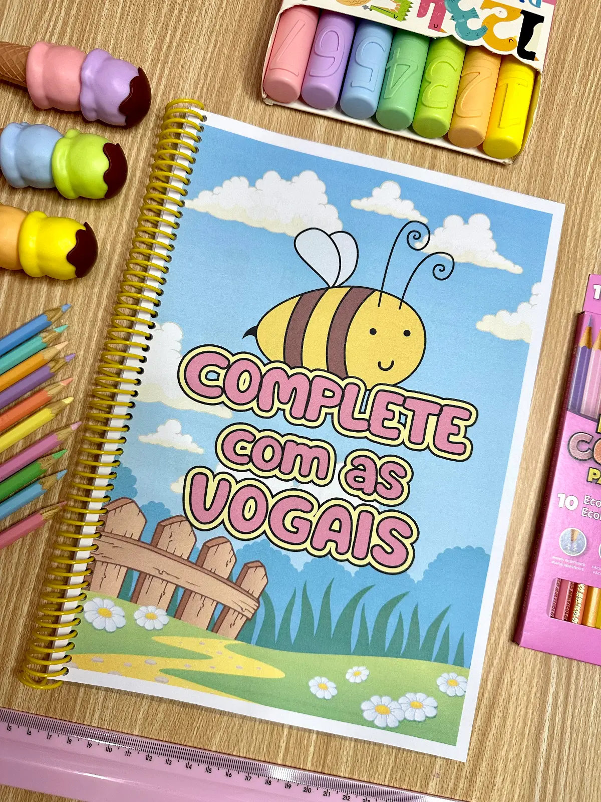 Apostila Complete com as Vogais | Alfabetização — capa do material