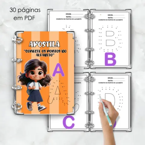 Apostila Concete os Pontos do Alfabeto - Atividade de Alfabetização em PDF — capa do material