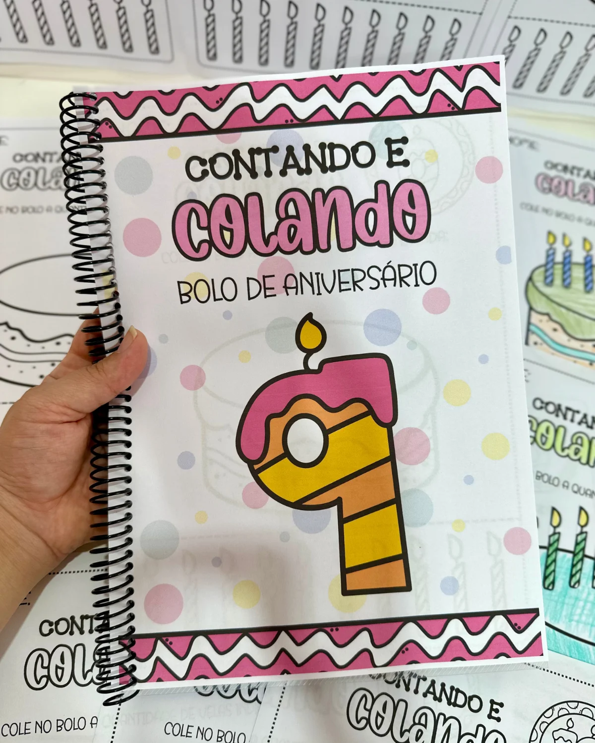 Apostila Contando e Colando \ trabalhando numerais 0 de 10 — amostra 7: Apostilas Contando e Colando- Bolo de Aniversário…
