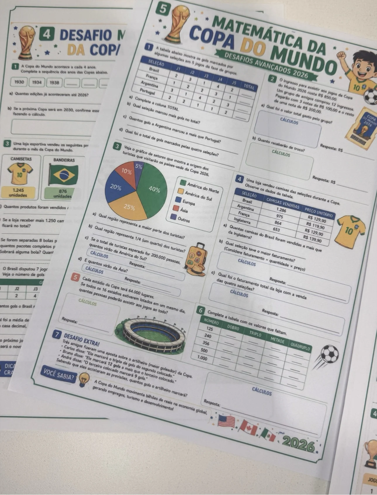 Apostila copa do mundo 26 páginas com gabarito — amostra 1: 📚 O material contém: